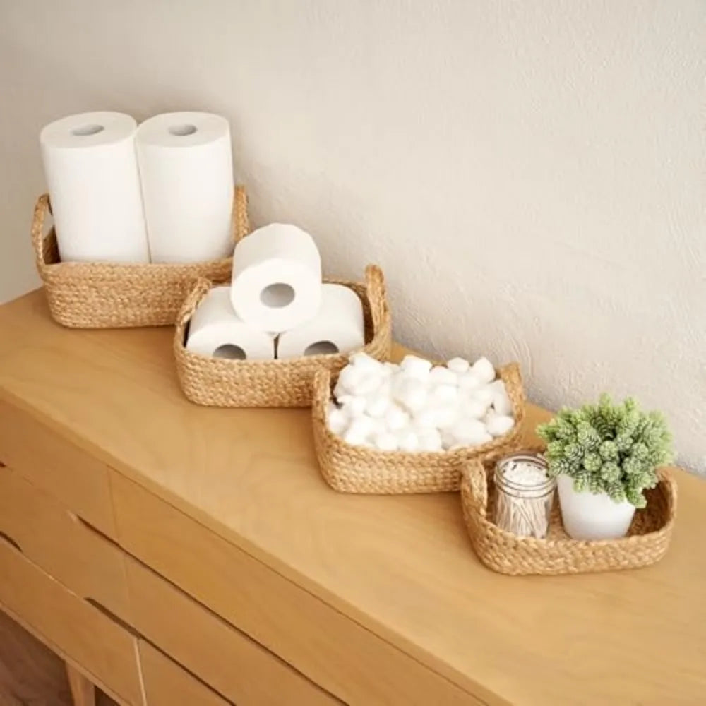 Natural Jute Rope Storage Basket Set For Home Organization