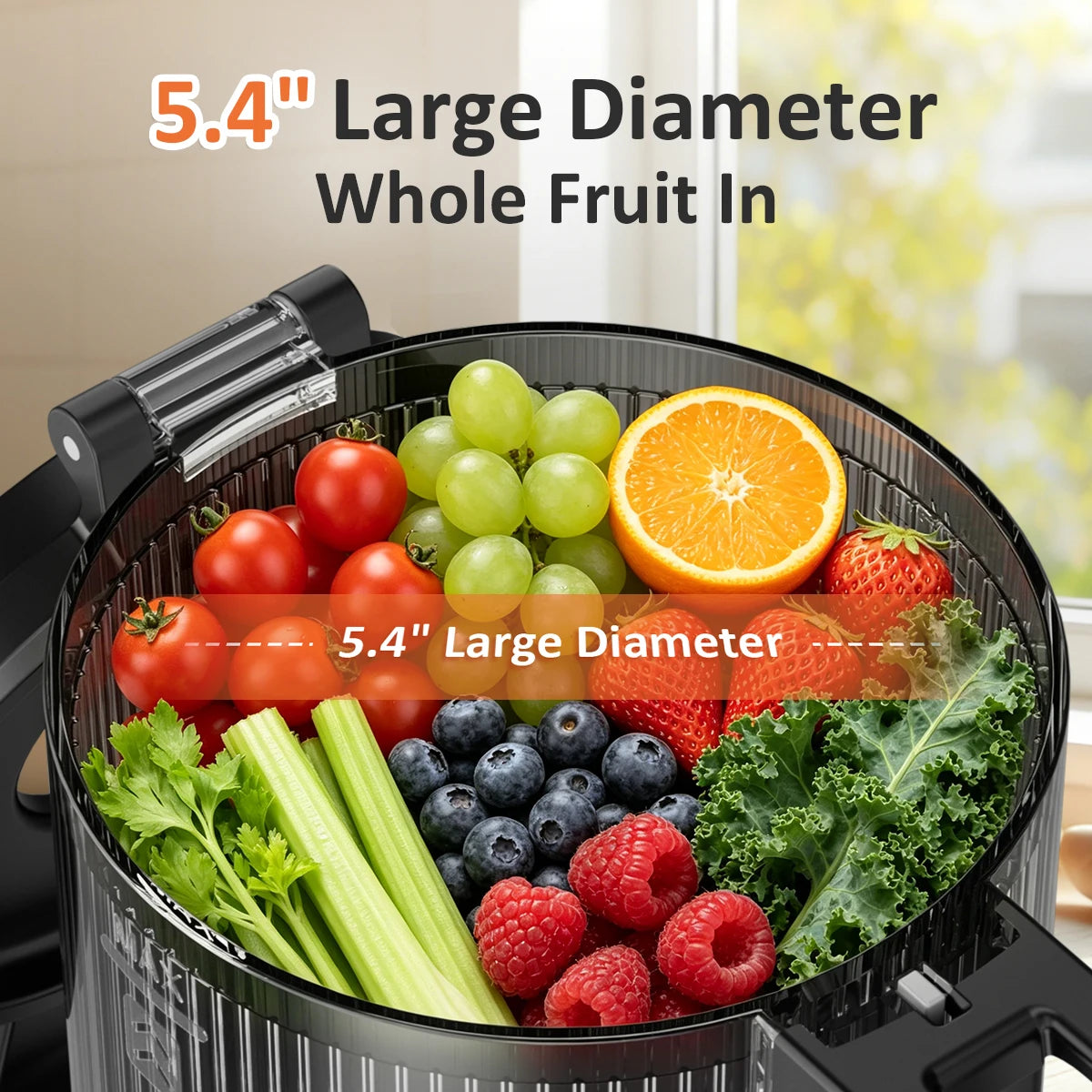 Slow Masticating Cold Press Juicer With Large Feed Chute