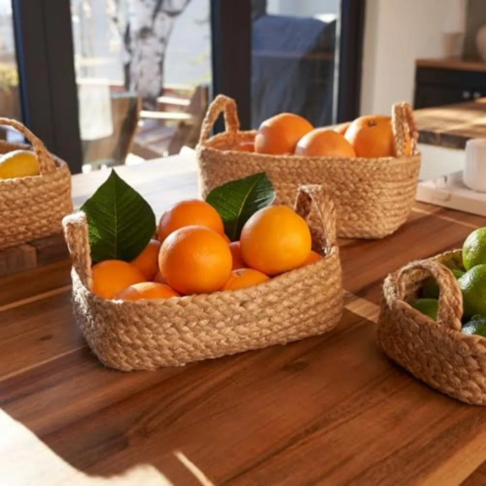 Natural Jute Rope Storage Basket Set For Home Organization