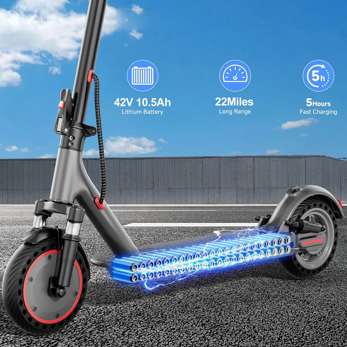 AOVOPRO 500W Foldable Electric Scooter for Adults with Rechargeable Battery