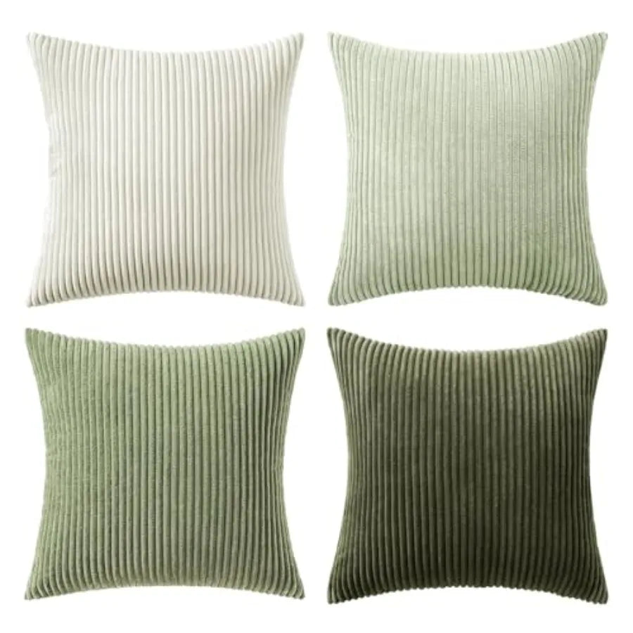 Modern Boho Farmhouse Soft Corduroy Throw Pillow Covers