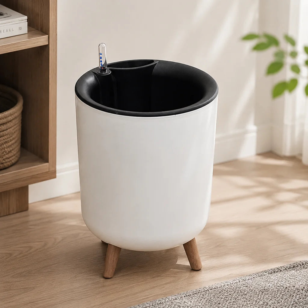 Modern Self Watering Elevated Planter With Clear Water Level Indicator