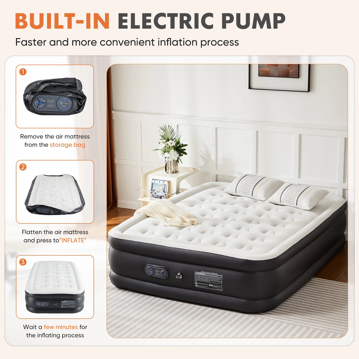 MCQ Inflatable Air Mattress With Built Pump And Reliable Support