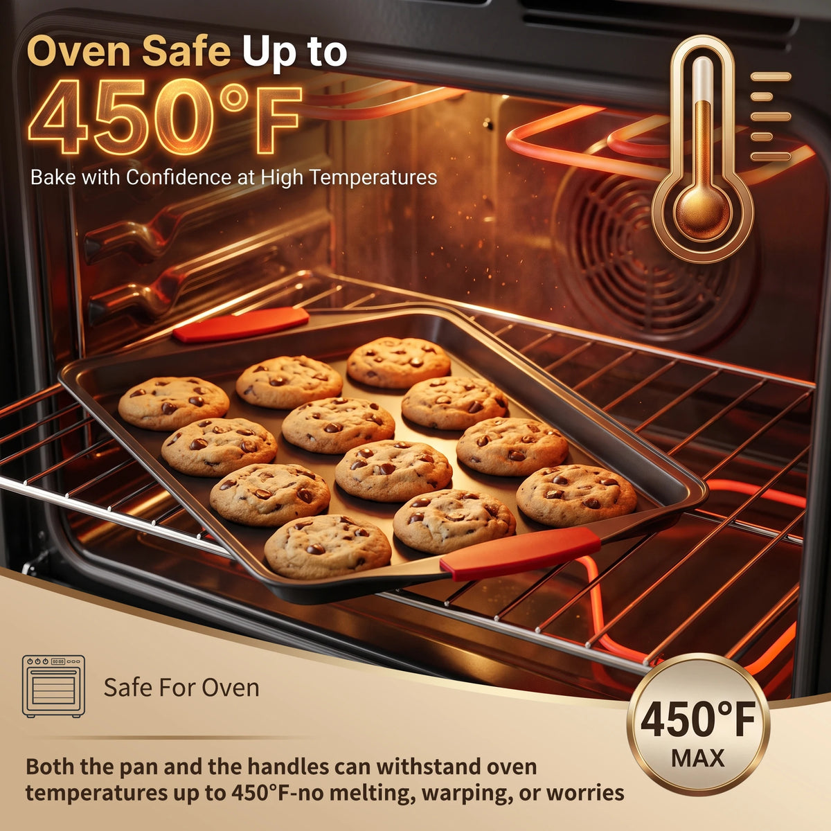 Premium Carbon Steel Nonstick Rimmed Baking Pan Set