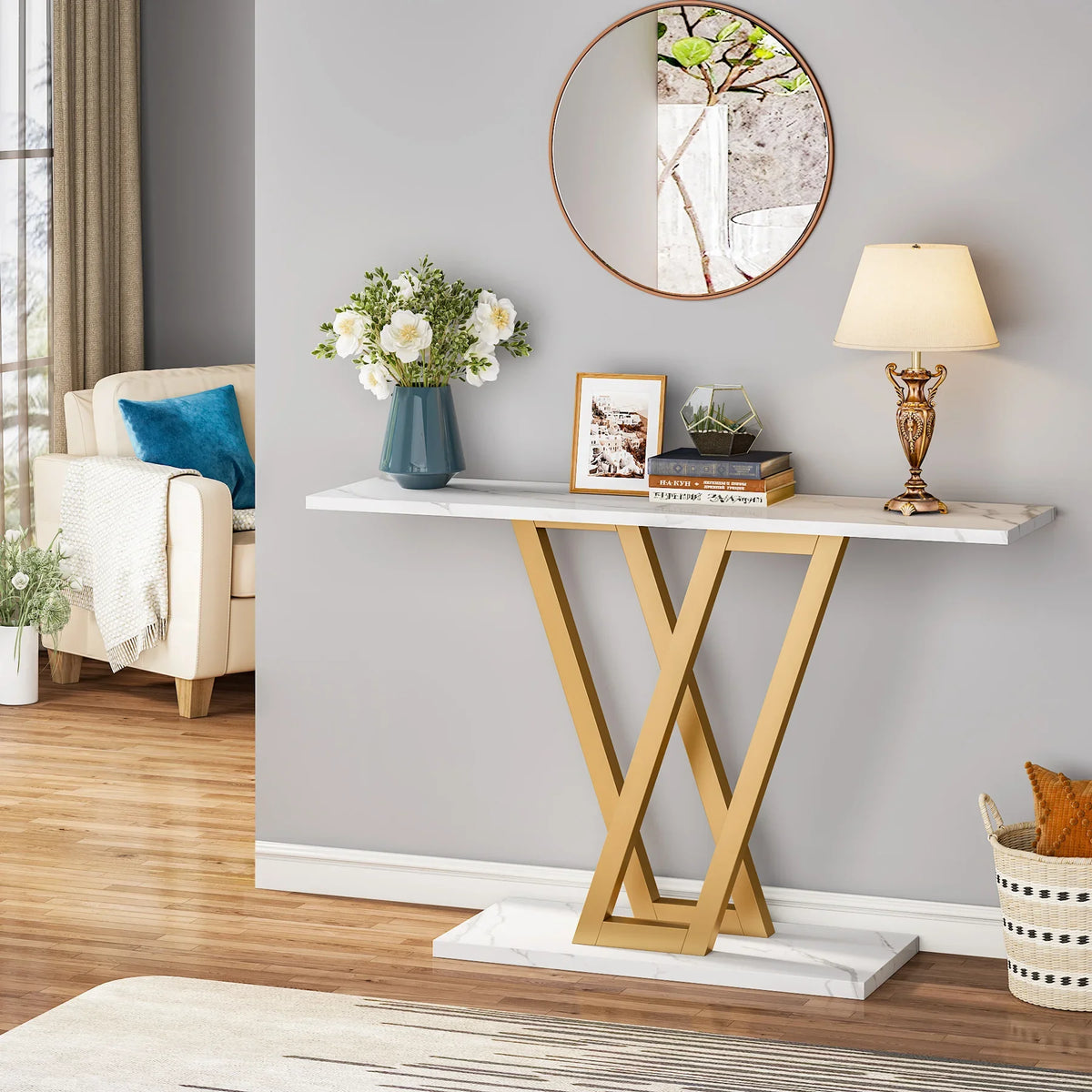 Tribesigns Industrial Console Table For Entryway Hallway And Living Room