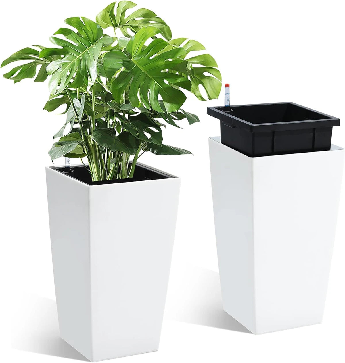 Twister.Ck Rectangular Planters With Drainage And Water Monitor