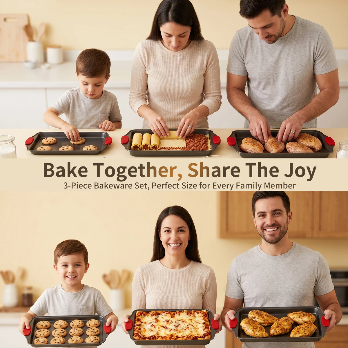 Premium Carbon Steel Nonstick Rimmed Baking Pan Set