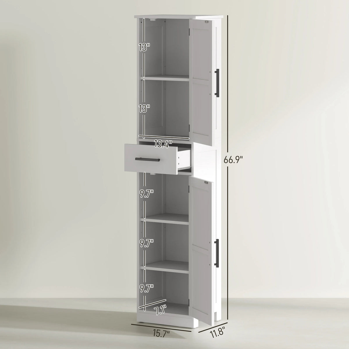 Homcom Farmhouse Bathroom Storage Cabinet Featuring Barn Door Design