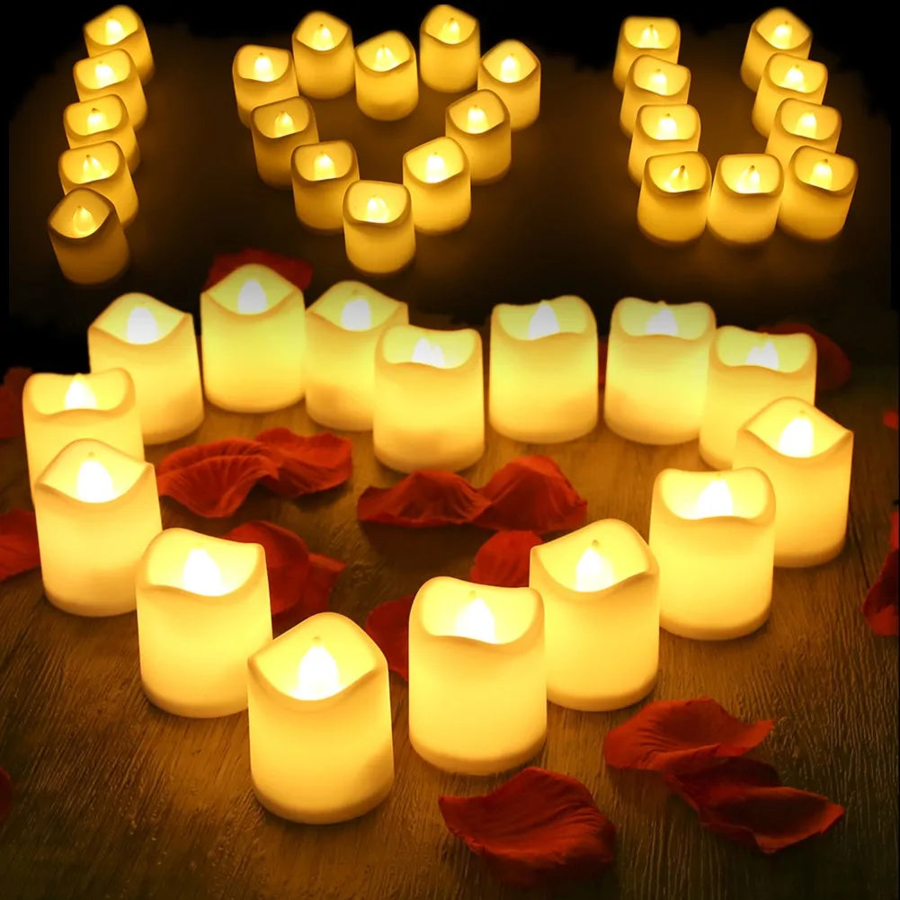 LED Flameless Tea Light Candles Battery Operated Votive Home Decor