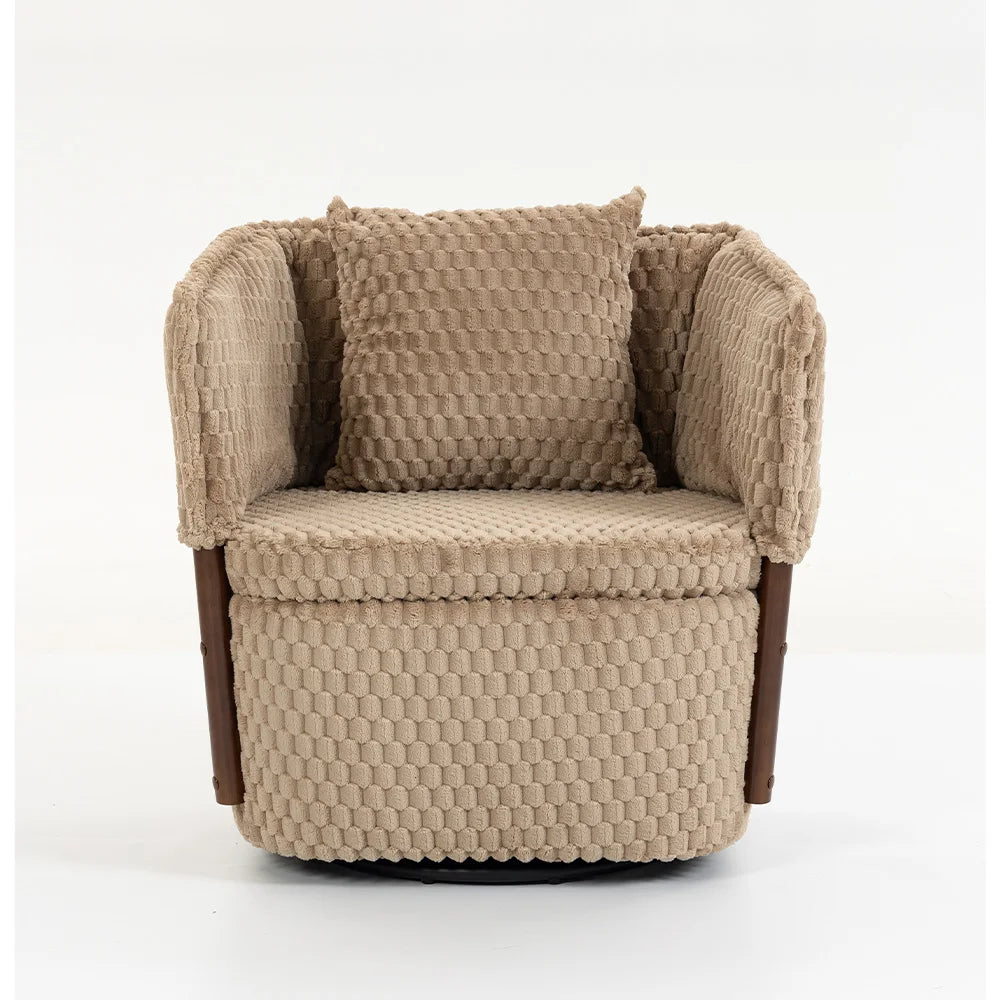 Modern Rotating Storage Sofa With Wooden Frame And Cushions