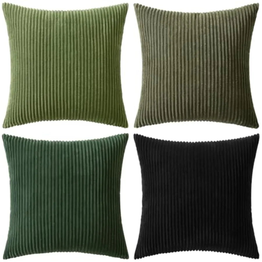 Modern Boho Farmhouse Soft Corduroy Throw Pillow Covers