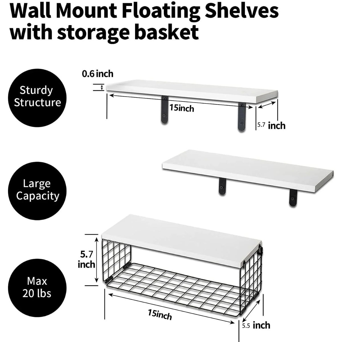 Elegant Over Toilet Wooden Shelf With Practical Storage Basket