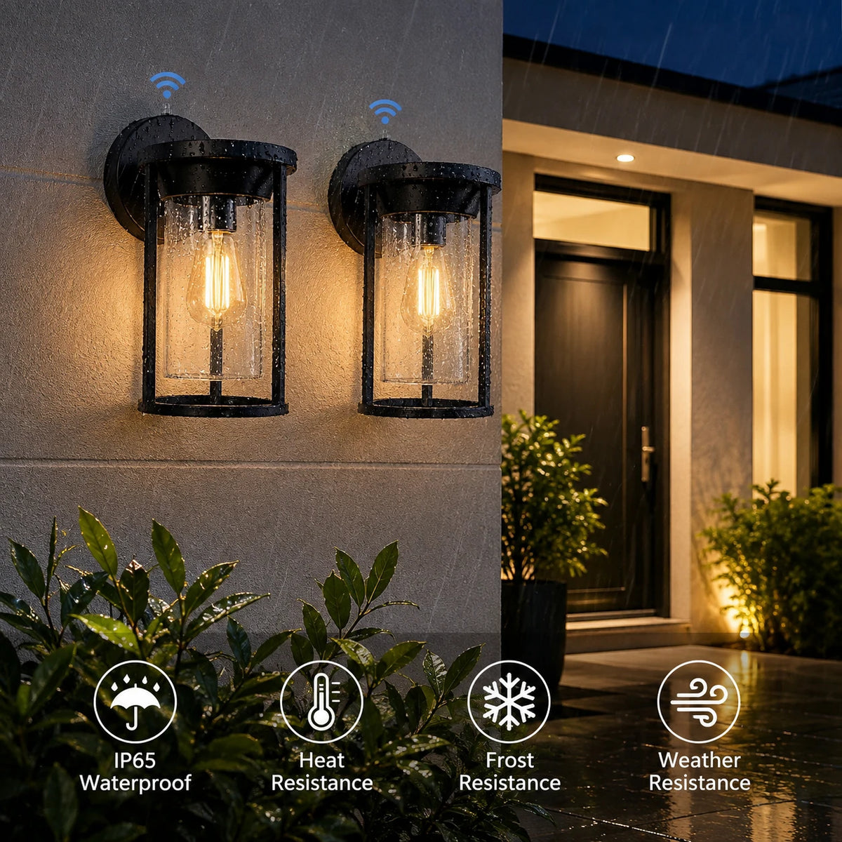 Weatherproof Outdoor Wall Lantern With Dusk To Dawn Light
