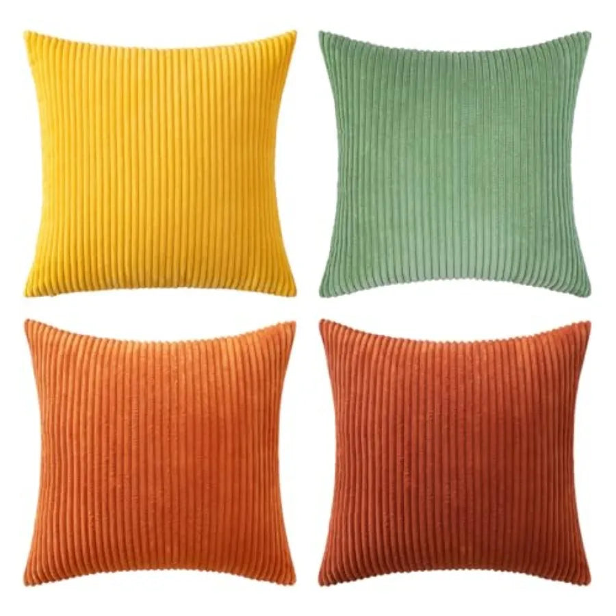 Modern Boho Farmhouse Soft Corduroy Throw Pillow Covers