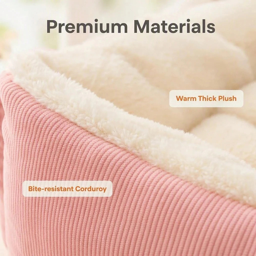 Orthopedic Plush Pet Bed With Corduroy Raised Edges