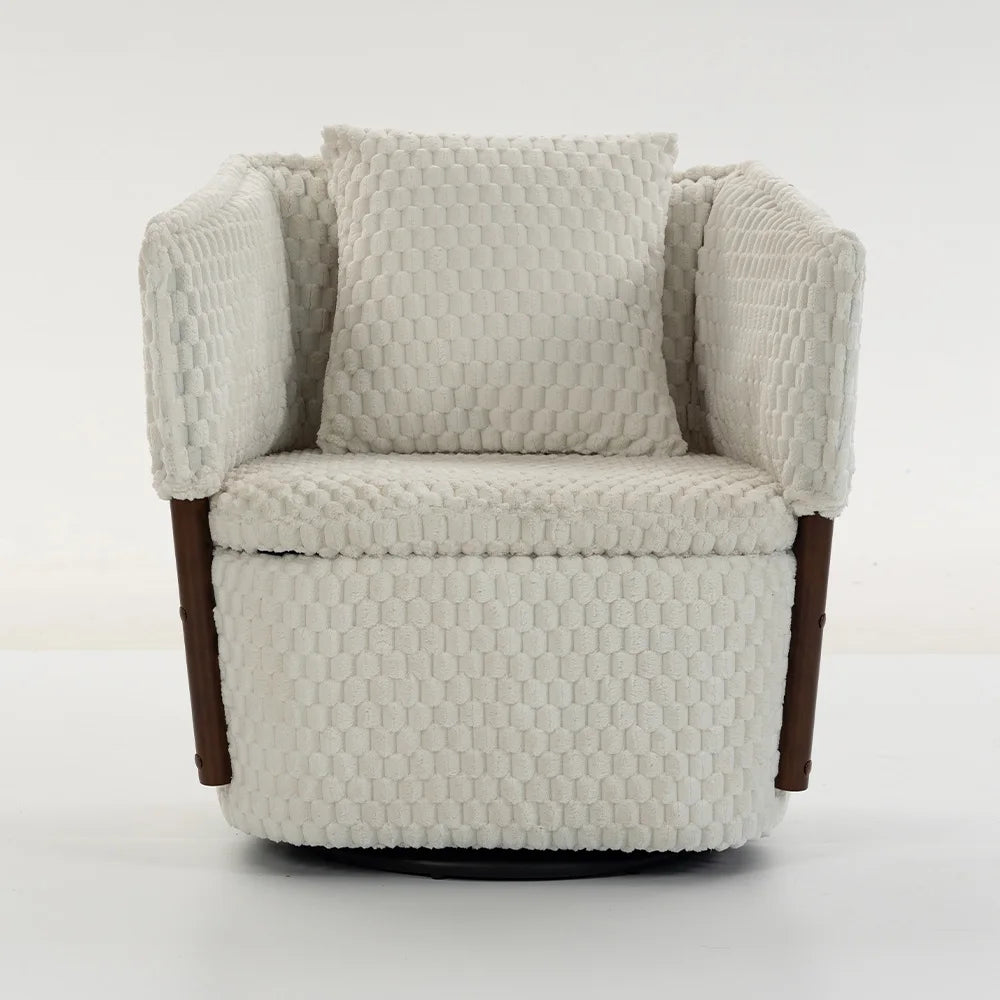Modern Rotating Storage Sofa With Wooden Frame And Cushions