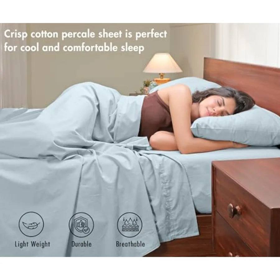 Premium Polyester Cotton Blend Bed Sheets For Breathable Daily Sleep