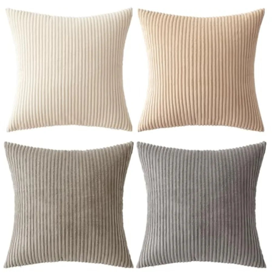 Modern Boho Farmhouse Soft Corduroy Throw Pillow Covers