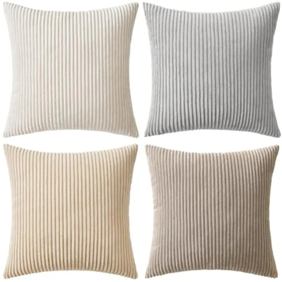 Modern Boho Farmhouse Soft Corduroy Throw Pillow Covers