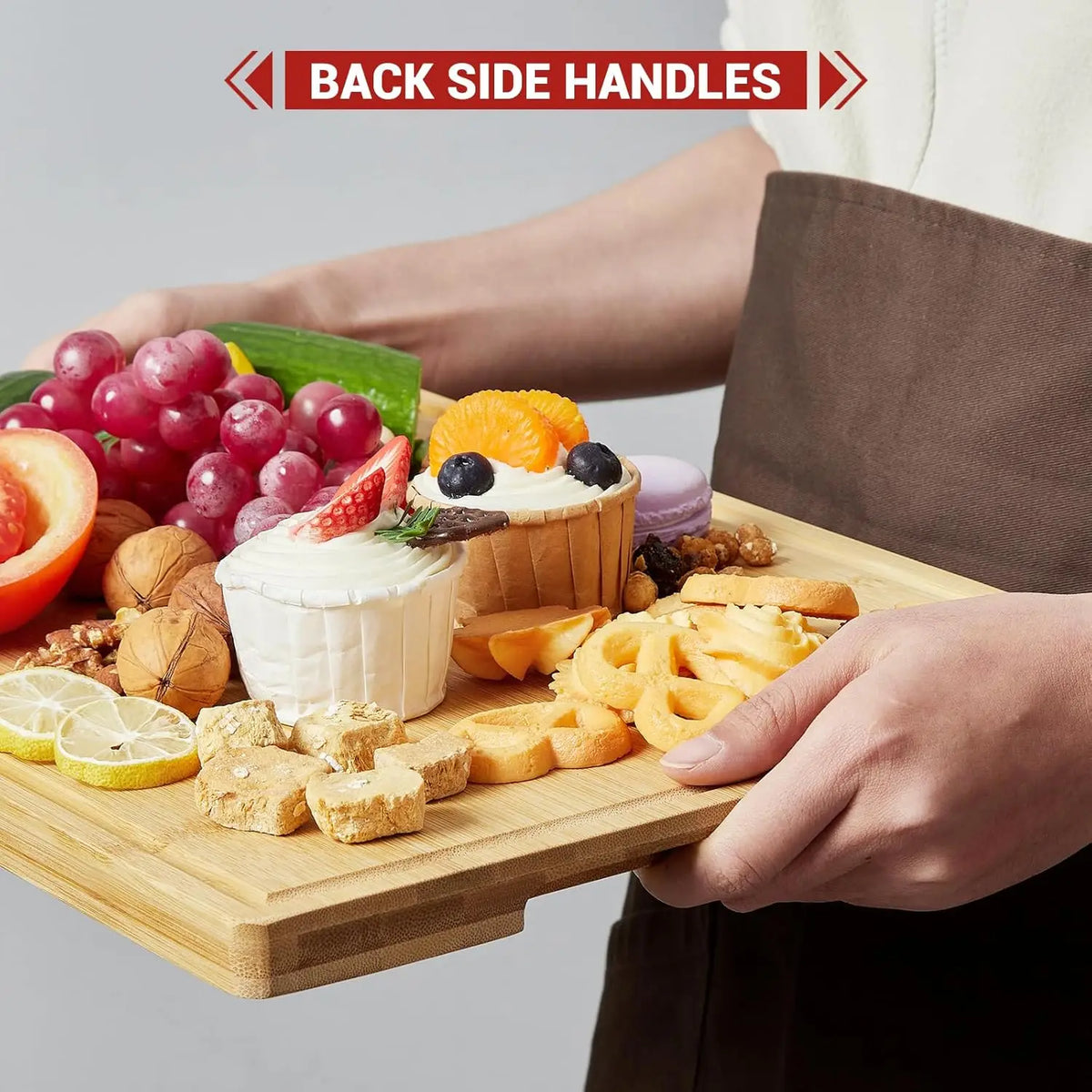 Three Piece Bamboo Cutting Board Set With Kitchen Stand