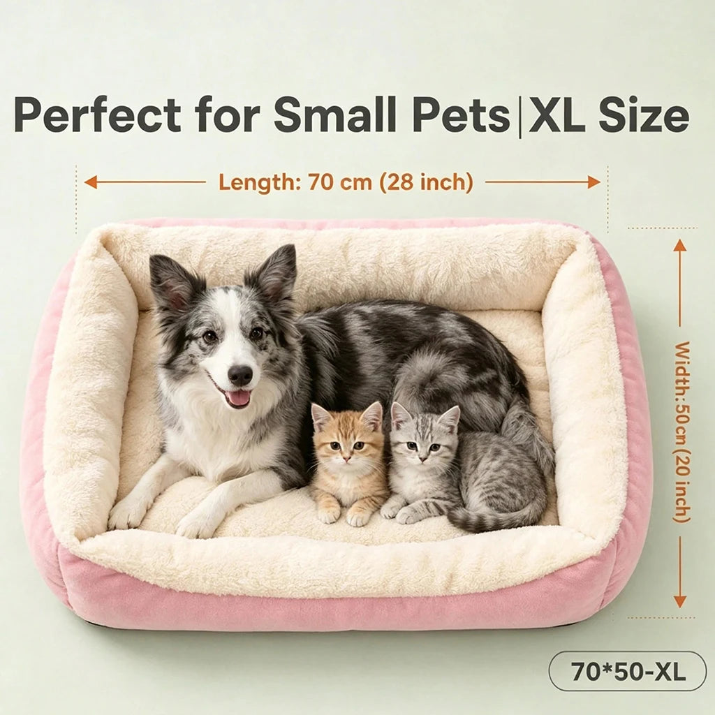 Orthopedic Plush Pet Bed With Corduroy Raised Edges
