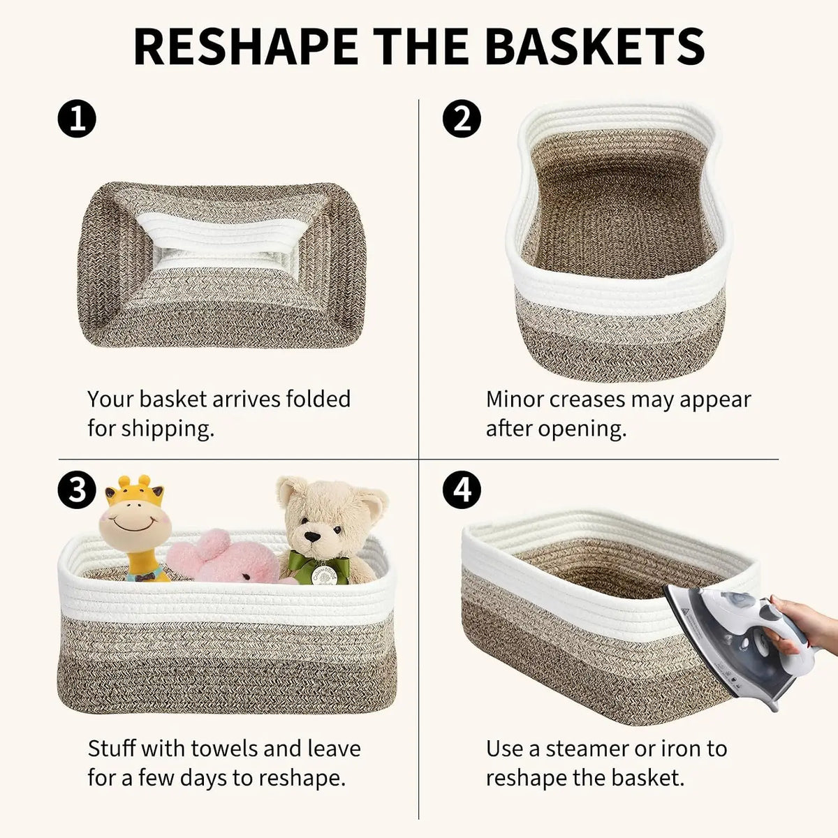 Garvee Cotton Rope Woven Storage Baskets For Home Organization