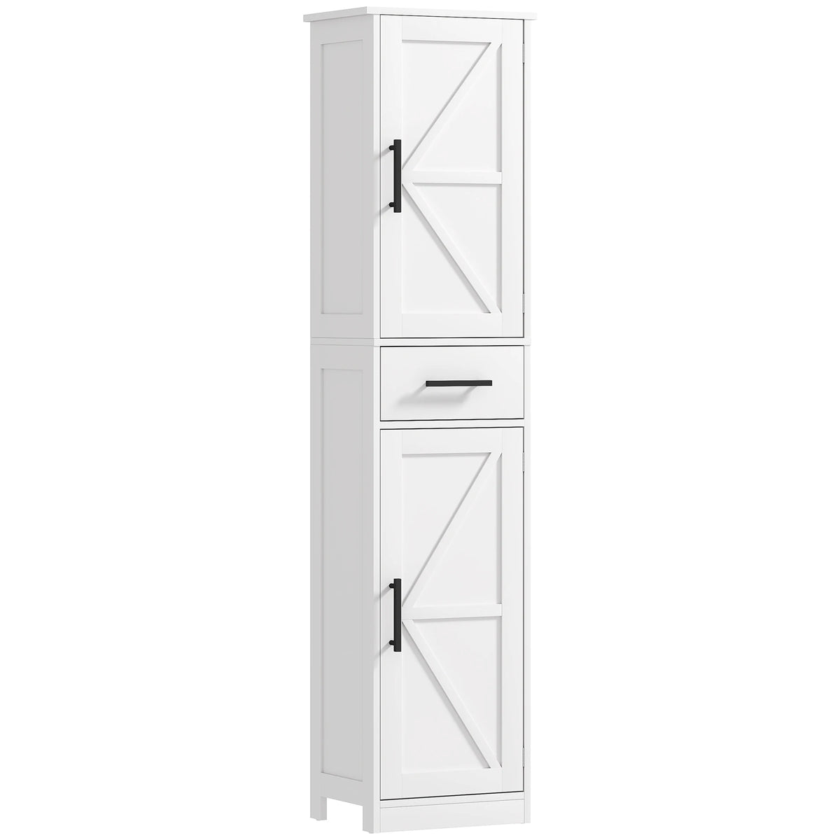 Homcom Farmhouse Bathroom Storage Cabinet Featuring Barn Door Design