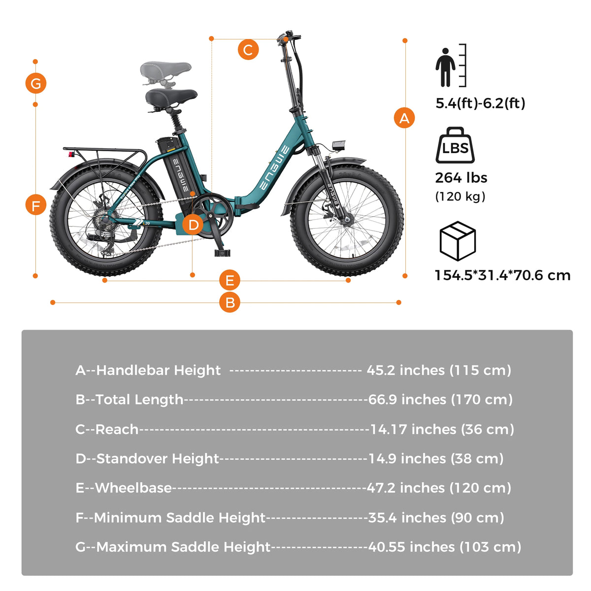 ENGWE L20 Fat Tire 750W Foldable Electric Bike Dual Suspension