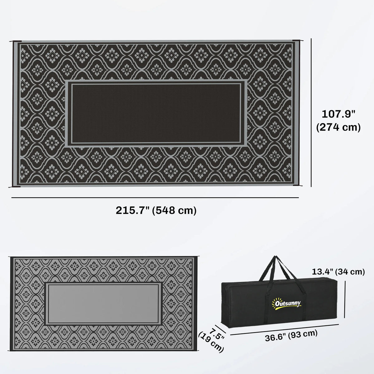 Modern Geometric Outdoor Polypropylene Area Rug For Patios And Gardens