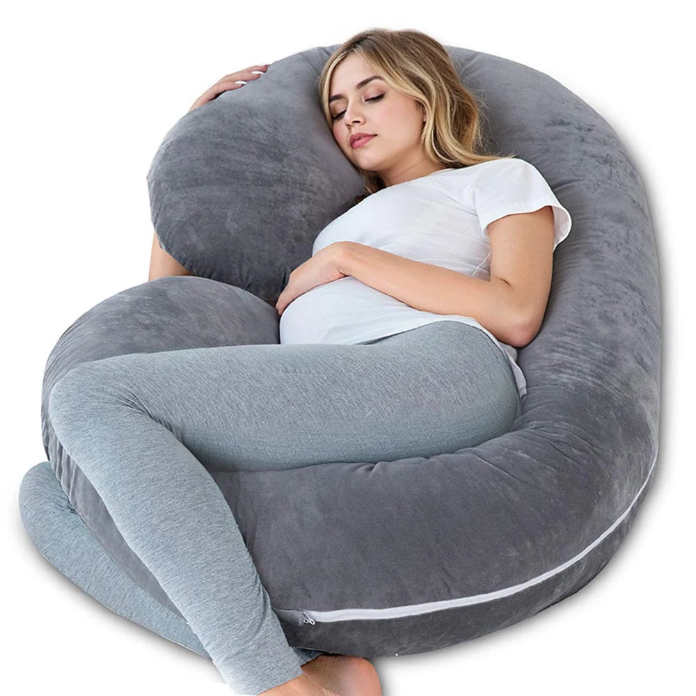 G Shape Full Body Maternity Pillow With Removable Cotton Cover