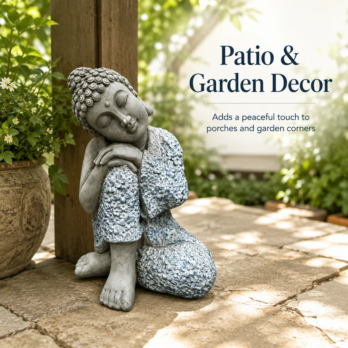 Sleeping Buddha Resin Garden Sculpture For Zen Decor Ornament