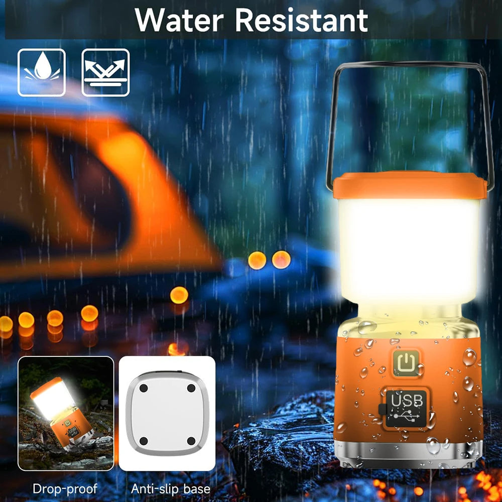 Waterproof Portable LED Camping Lantern With Rechargeable Power Bank
