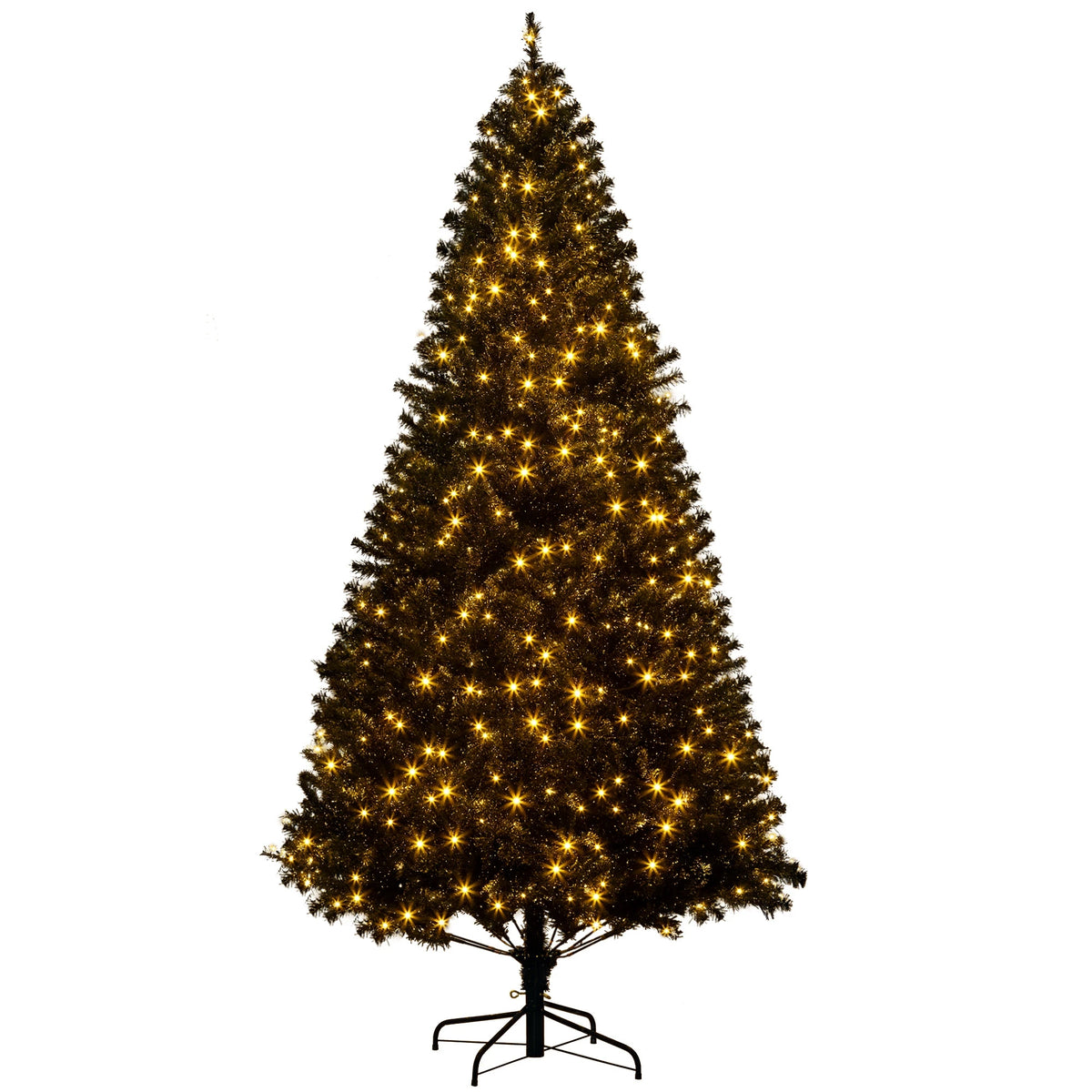 HOMCOM Prelit Artificial Christmas Tree With Sturdy Metal Stand