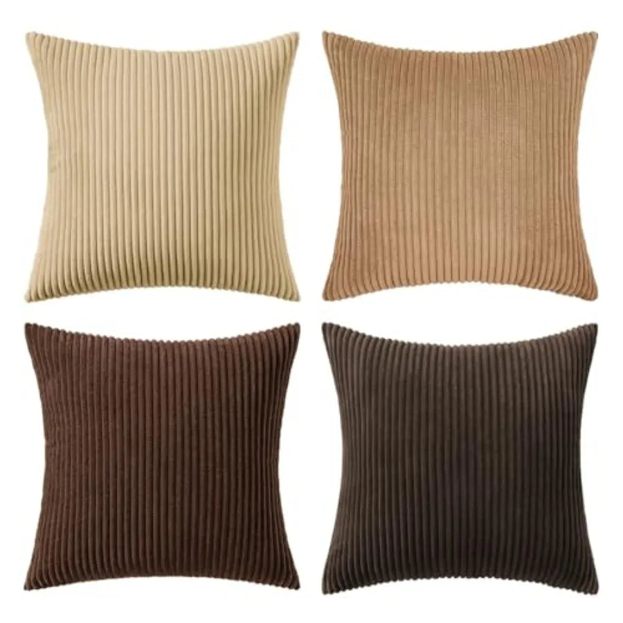Modern Boho Farmhouse Soft Corduroy Throw Pillow Covers
