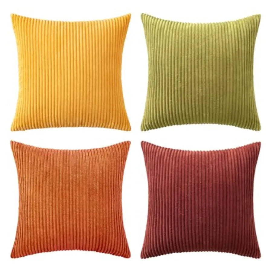 Modern Boho Farmhouse Soft Corduroy Throw Pillow Covers