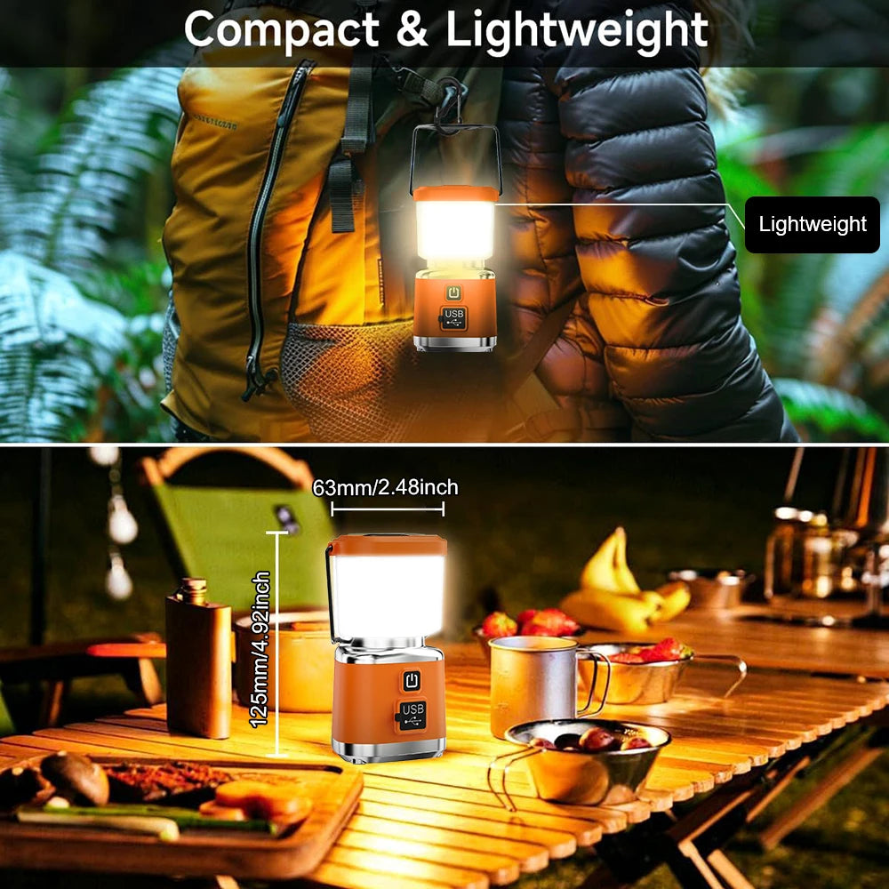 Waterproof Portable LED Camping Lantern With Rechargeable Power Bank