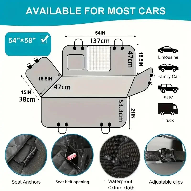 Durable Waterproof Dog Car Seat Cover Hammock For Pets
