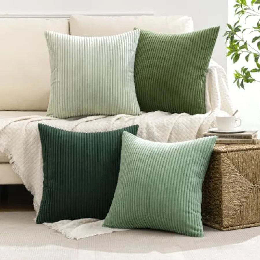 Modern Boho Farmhouse Soft Corduroy Throw Pillow Covers