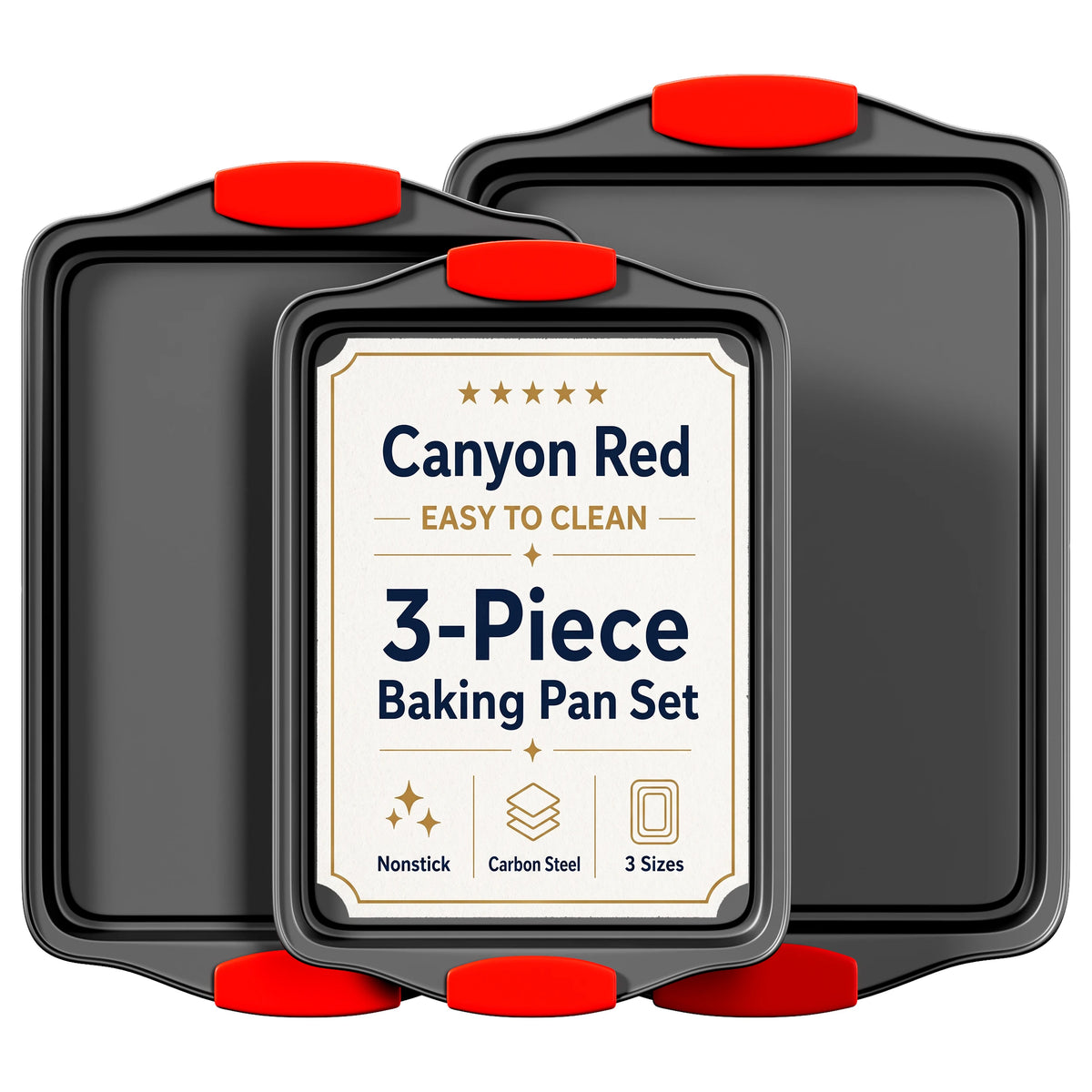 Premium Carbon Steel Nonstick Rimmed Baking Pan Set