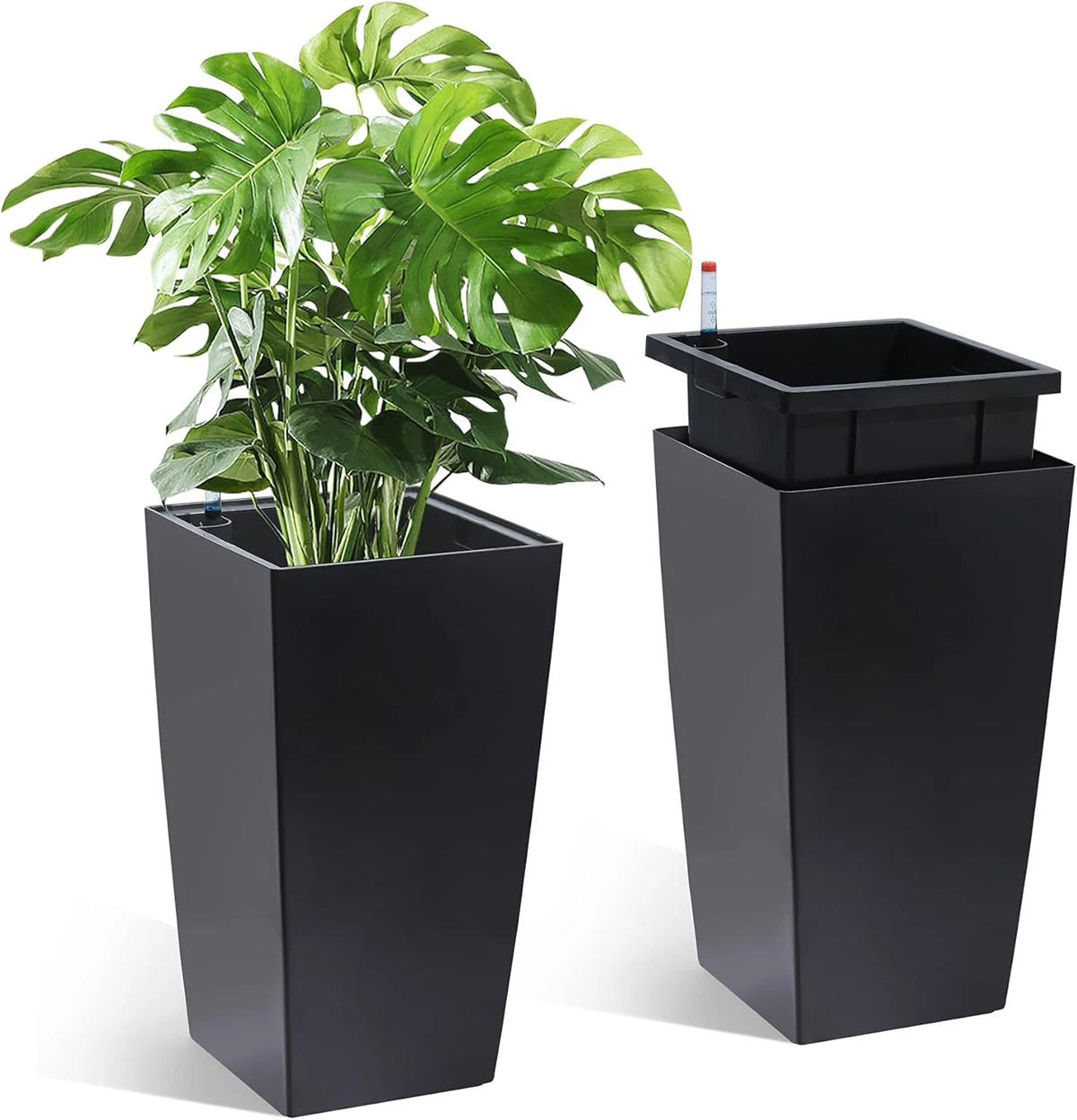 Twister.Ck Rectangular Planters With Drainage And Water Monitor