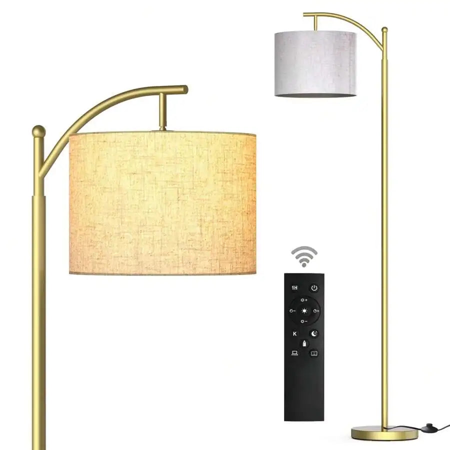 Contemporary Arched Floor Lamp With Remote Control And Included Bulb