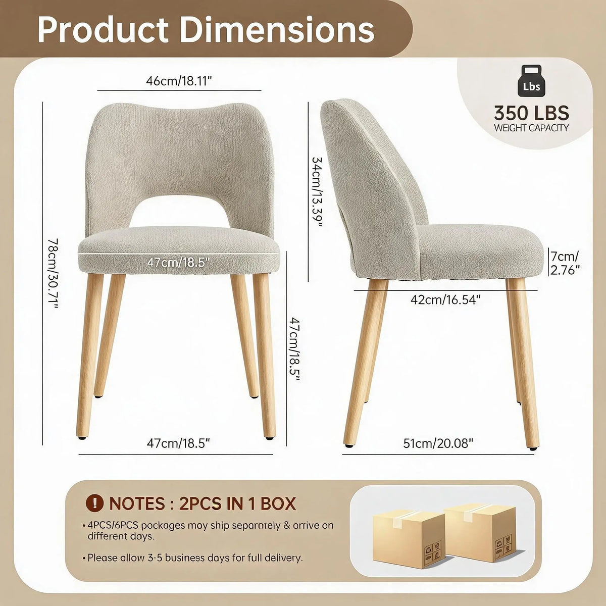 HiMiss Modern Upholstered Dining Chairs With Wooden Legs