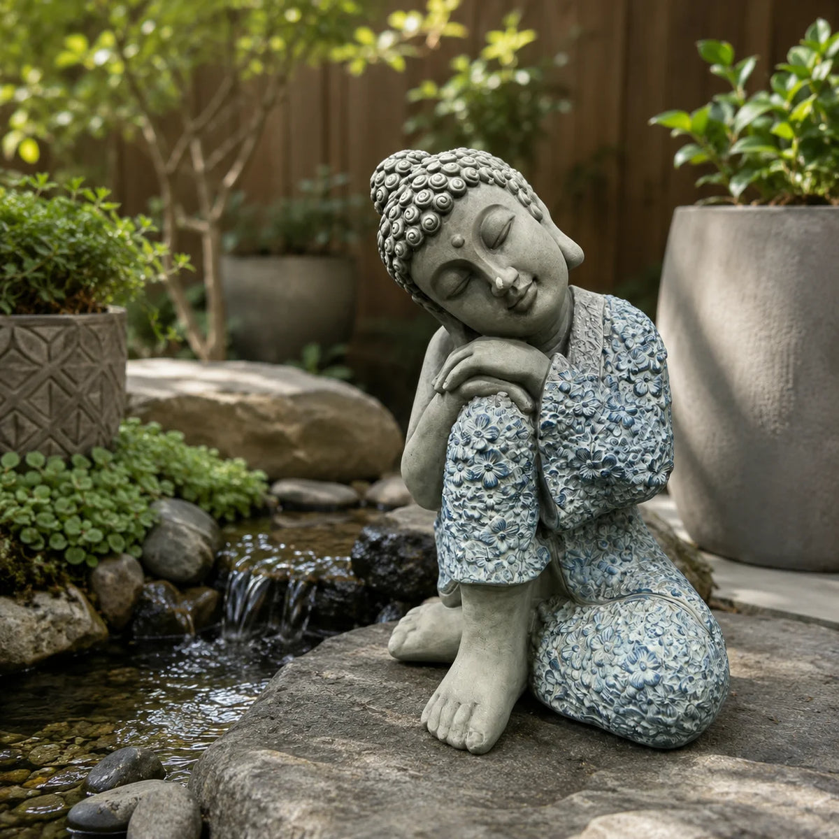 Sleeping Buddha Resin Garden Sculpture For Zen Decor Ornament