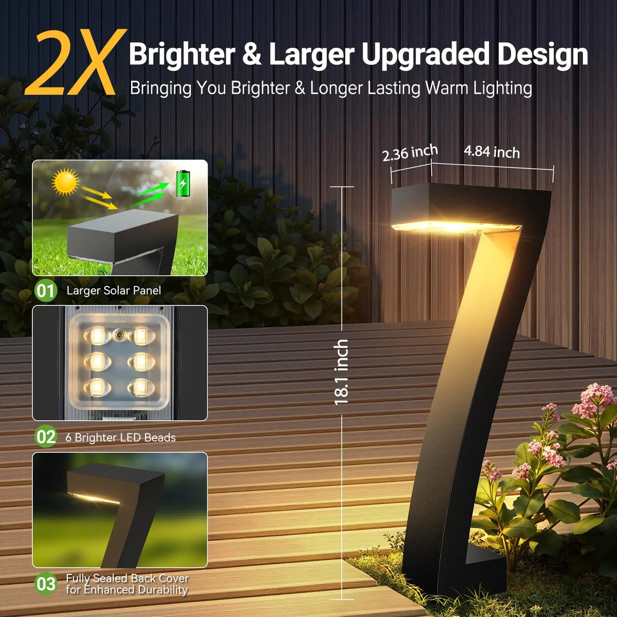 Outdoor Solar Pathway Lights IP65 Waterproof LED Garden Yard Decor