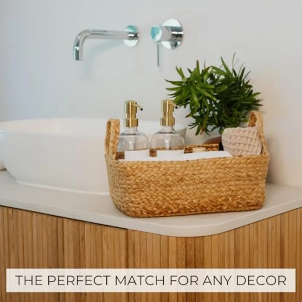 Natural Jute Rope Storage Basket Set For Home Organization