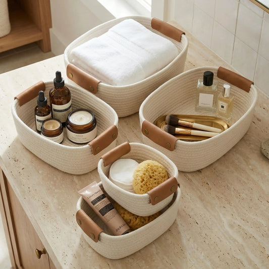 Versatile Storage Basket Set With Elegant Home Organization Features