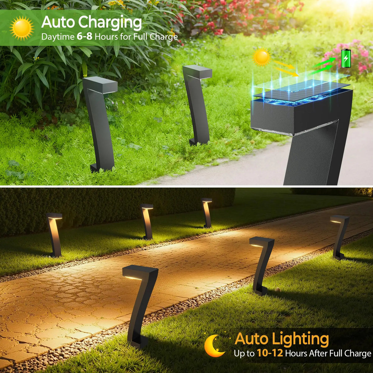 Outdoor Solar Pathway Lights IP65 Waterproof LED Garden Yard Decor