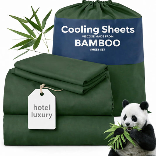 Luxury Bamboo Fiber Cooling Sheet Set With Deep Pocket Pillowcases