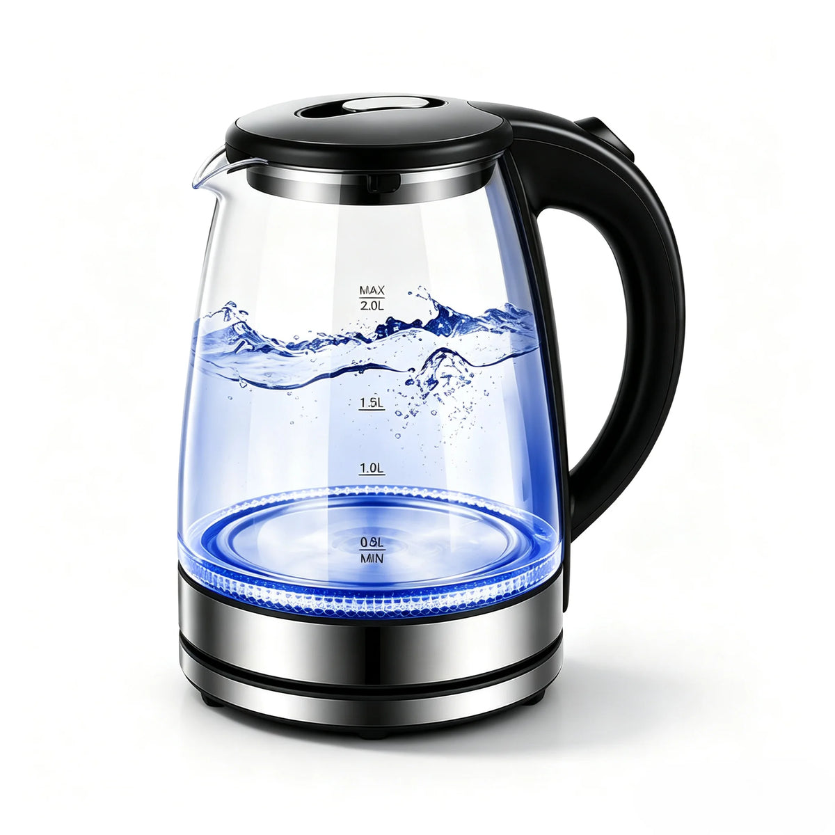 Premium Borosilicate Glass Electric Kettle With Auto Shut Off Safety