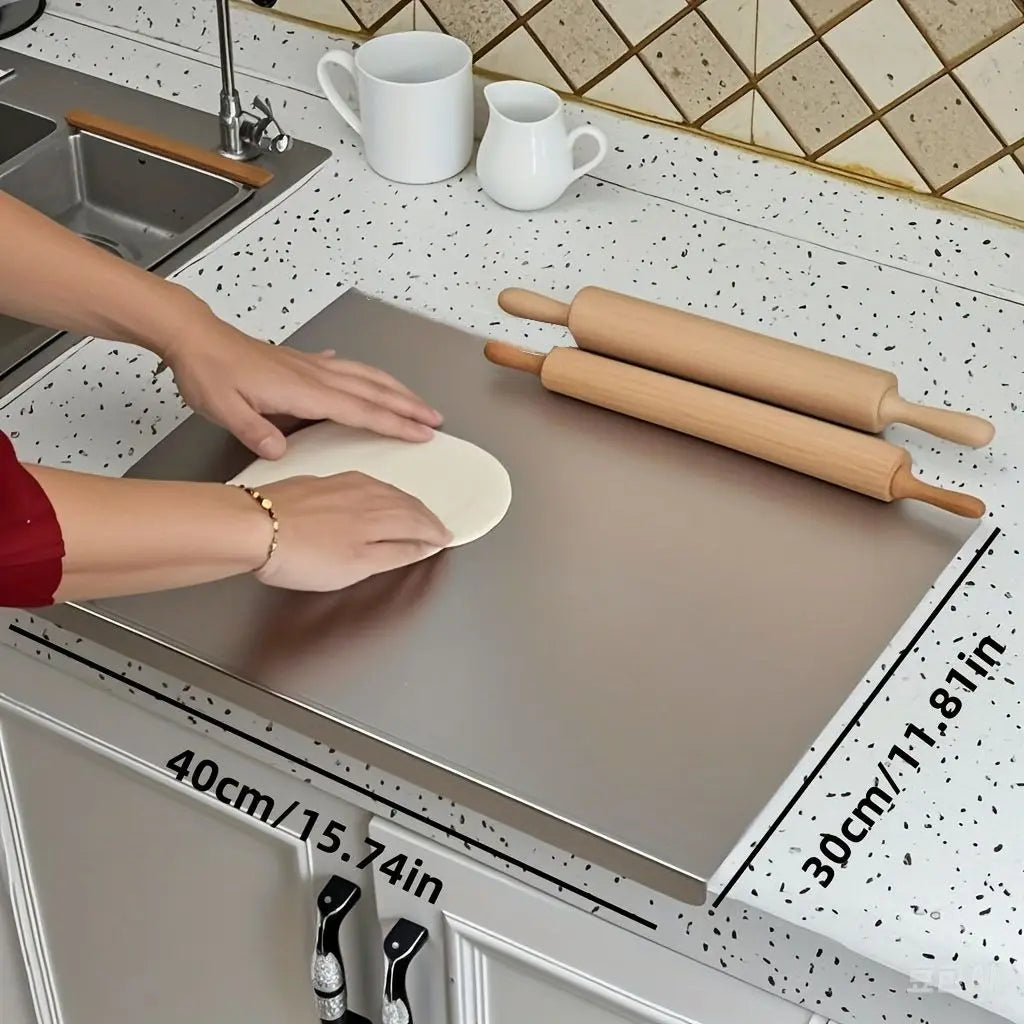 304 Stainless Steel Cutting Board With Lid And Nonslip Pad